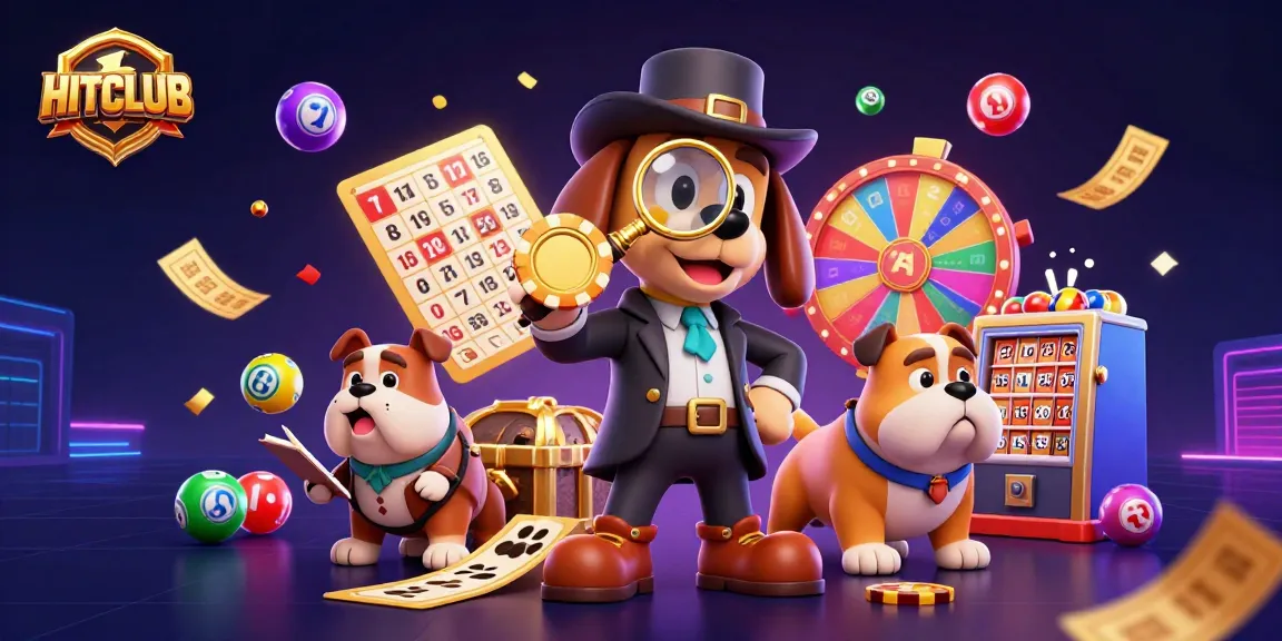 Engage with HITCLUB's thrilling casino adventure featuring illustrated characters and exciting game elements.